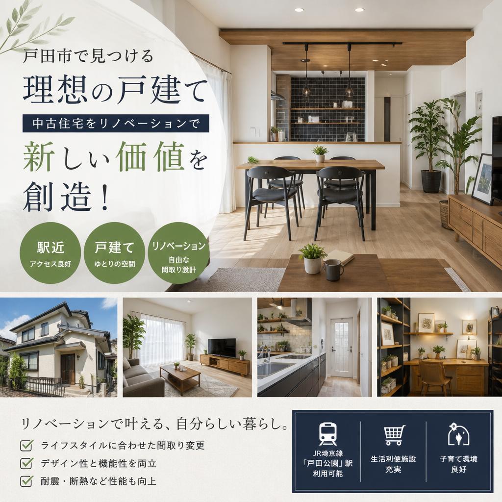 戸田市で見つける理想の戸建て、中古住宅をリノベーションで新しい価値を創造！